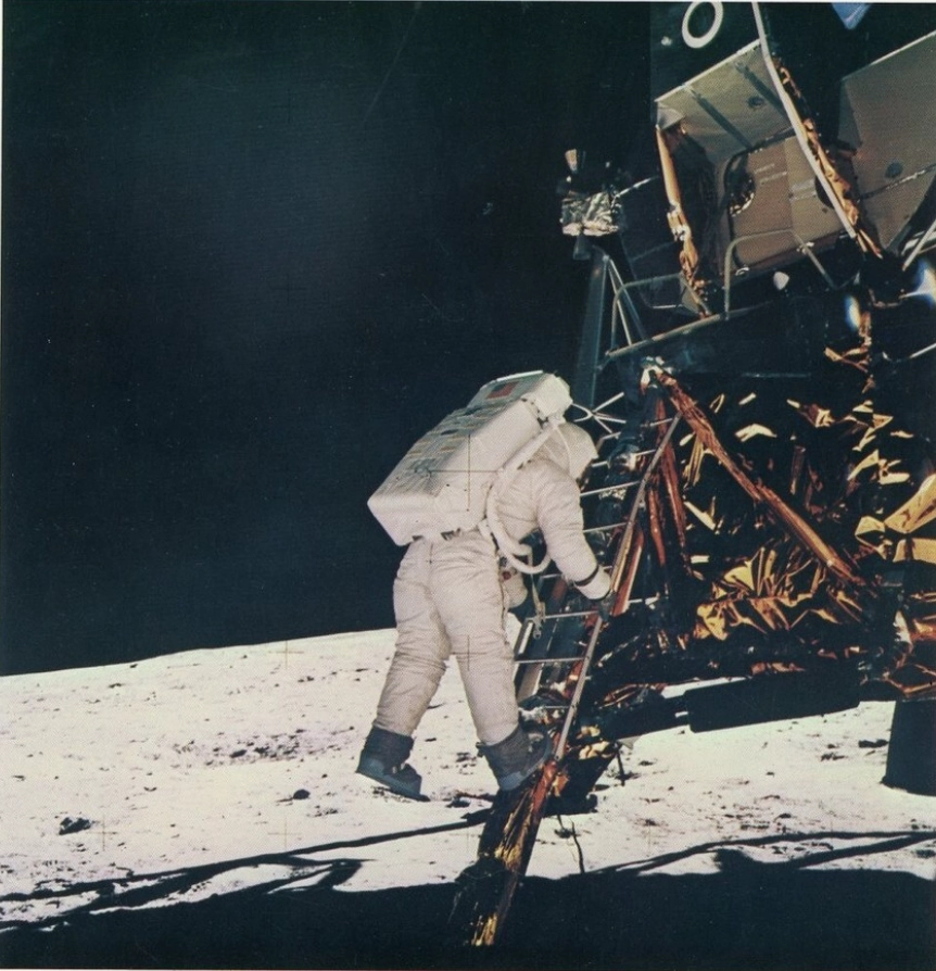 The Eagle lander on the lunar surface, photographed by Aldrin